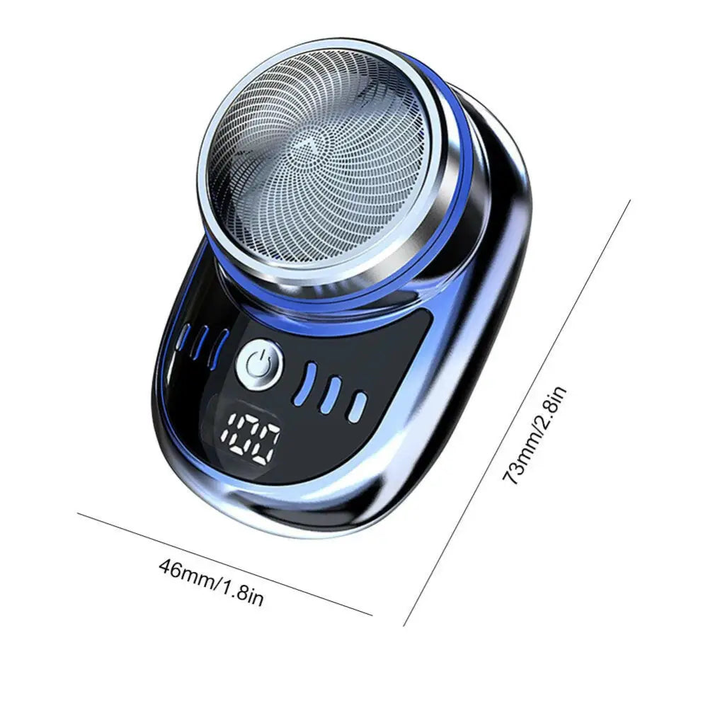 Compact Rechargeable Electric Travel Shaver for Men - Washable and Portable Cordless Trimmer for Facial and Beard
