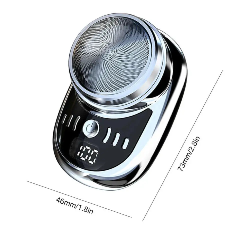 Compact Rechargeable Electric Travel Shaver for Men - Washable and Portable Cordless Trimmer for Facial and Beard