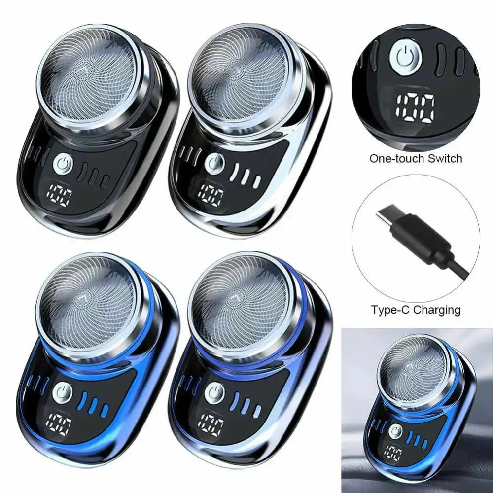 Compact Rechargeable Electric Travel Shaver for Men - Washable and Portable Cordless Trimmer for Facial and Beard