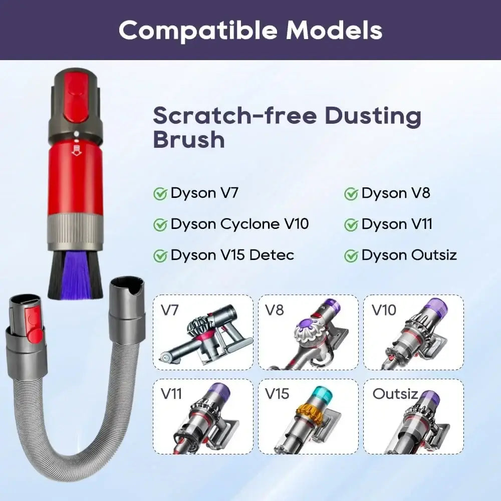 Compatible with Dyson Outsize V7 V8 V10 V11 V15 vacuum cleaner dust brush flexible extension hose cordless vacuum