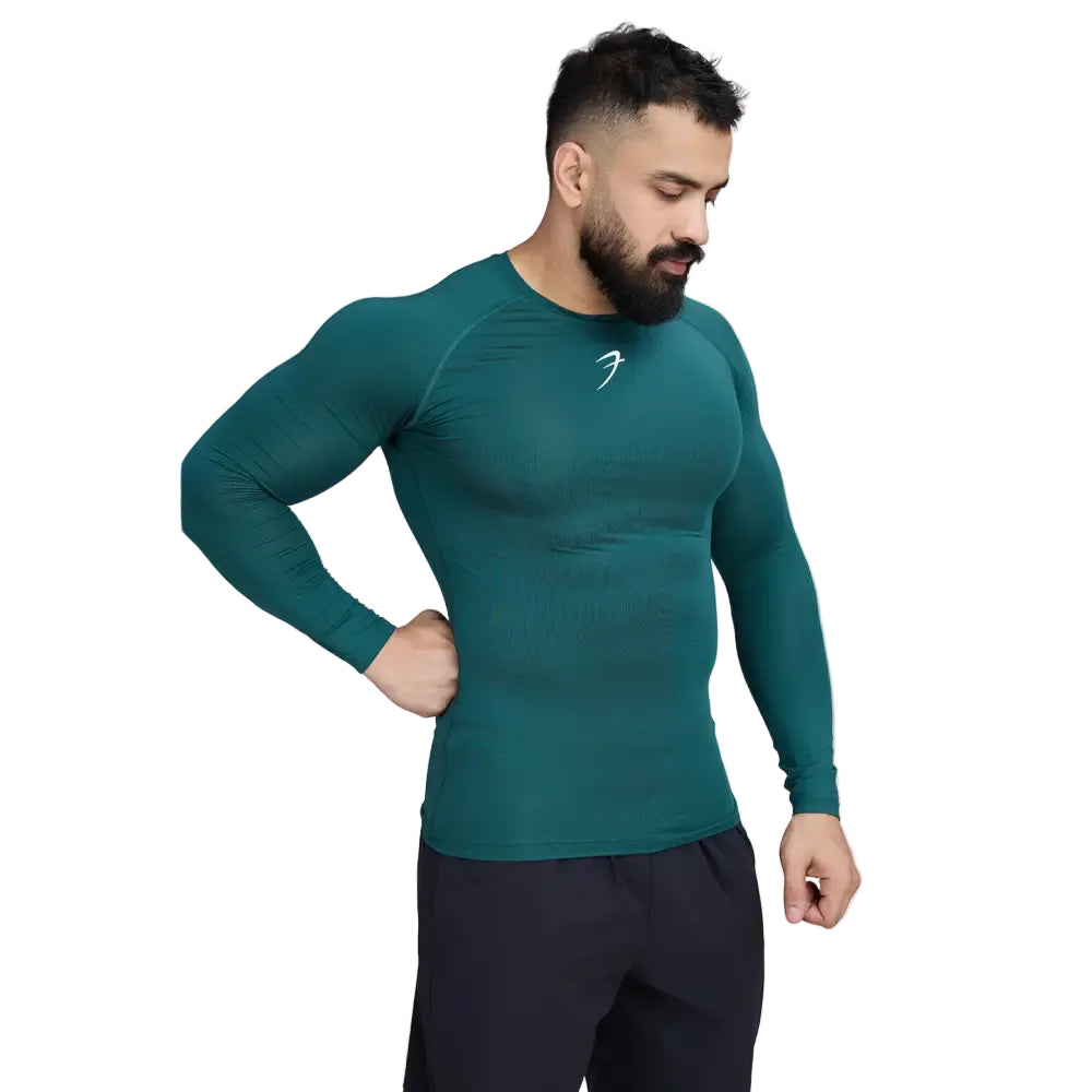 Compression Fullsleeves T-shirt Emerald Green - Tshirts