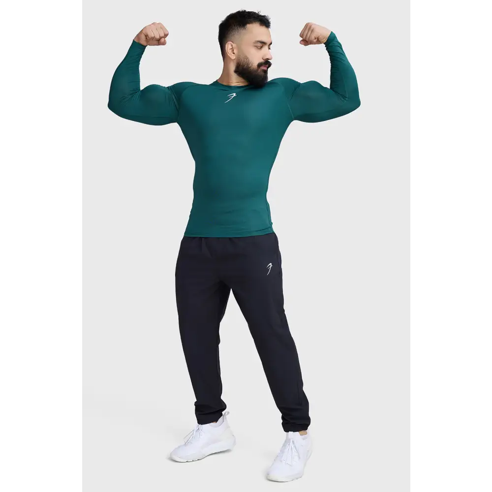 Compression Fullsleeves T-shirt Emerald Green - Tshirts