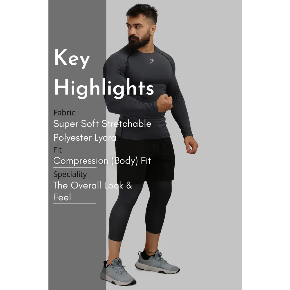 Compression Fullsleeves T-shirt Grey - Tshirts