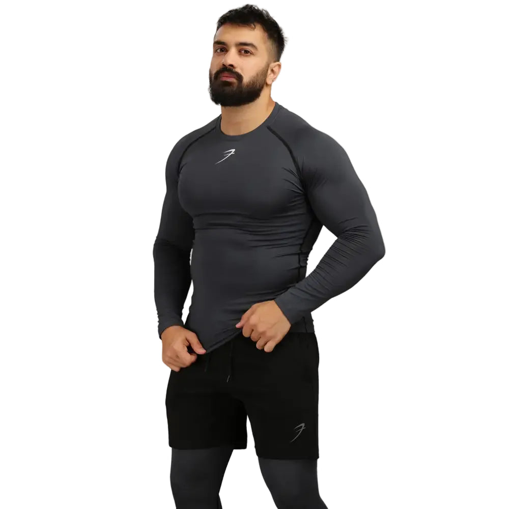 Compression Fullsleeves T-shirt Grey - Tshirts