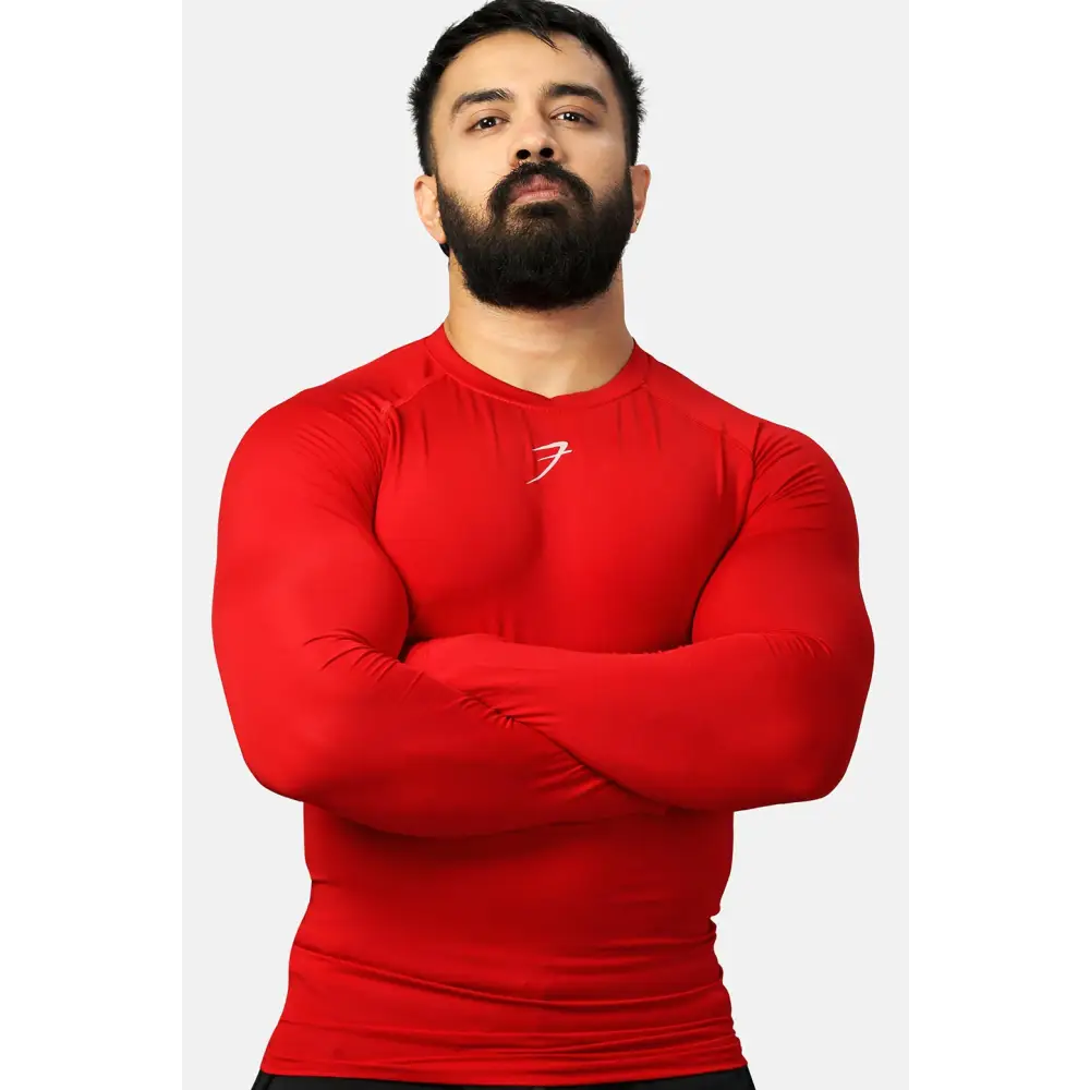 Compression Fullsleeves T-shirt Red - Tshirts