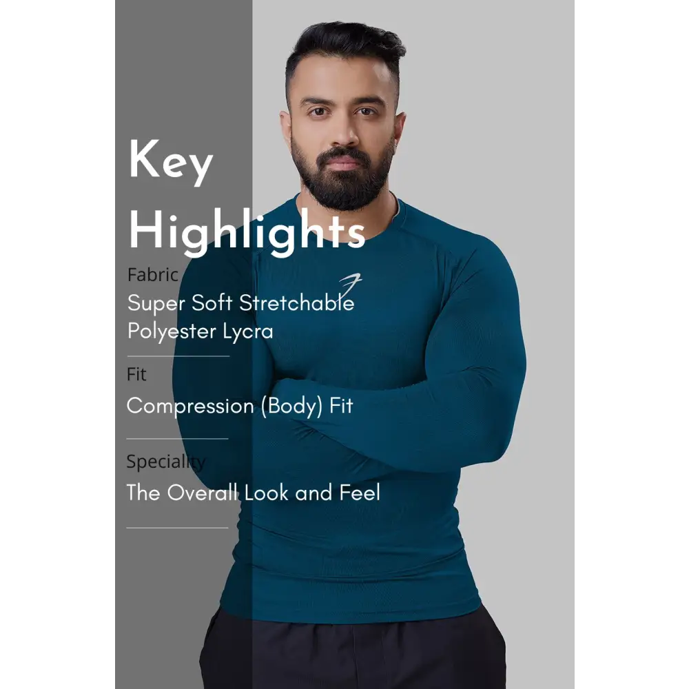 Compression Fullsleeves T-shirt Teal - Tshirts