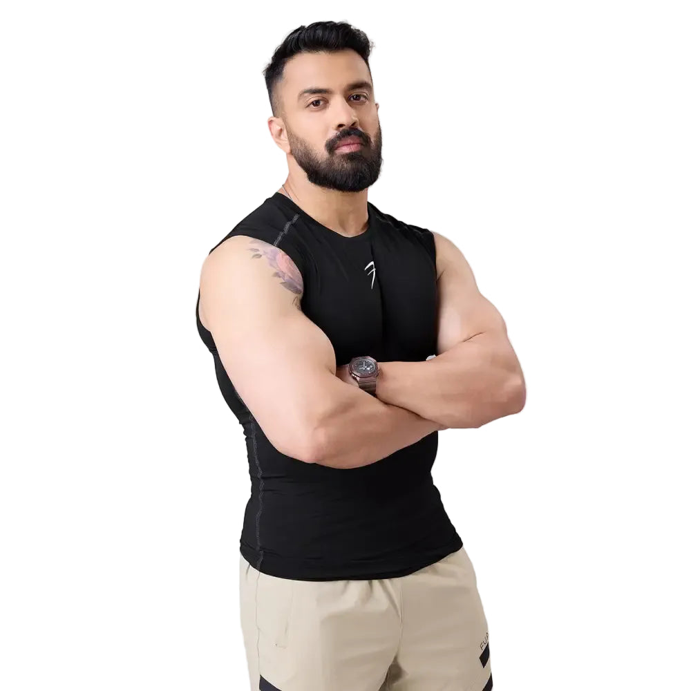 Compression Sleeveless Tank Black - Vest