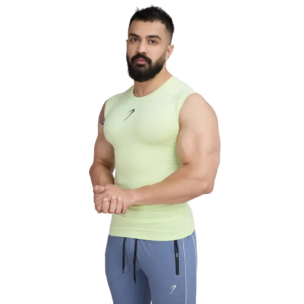 Compression Sleeveless Tank Lime - Vest