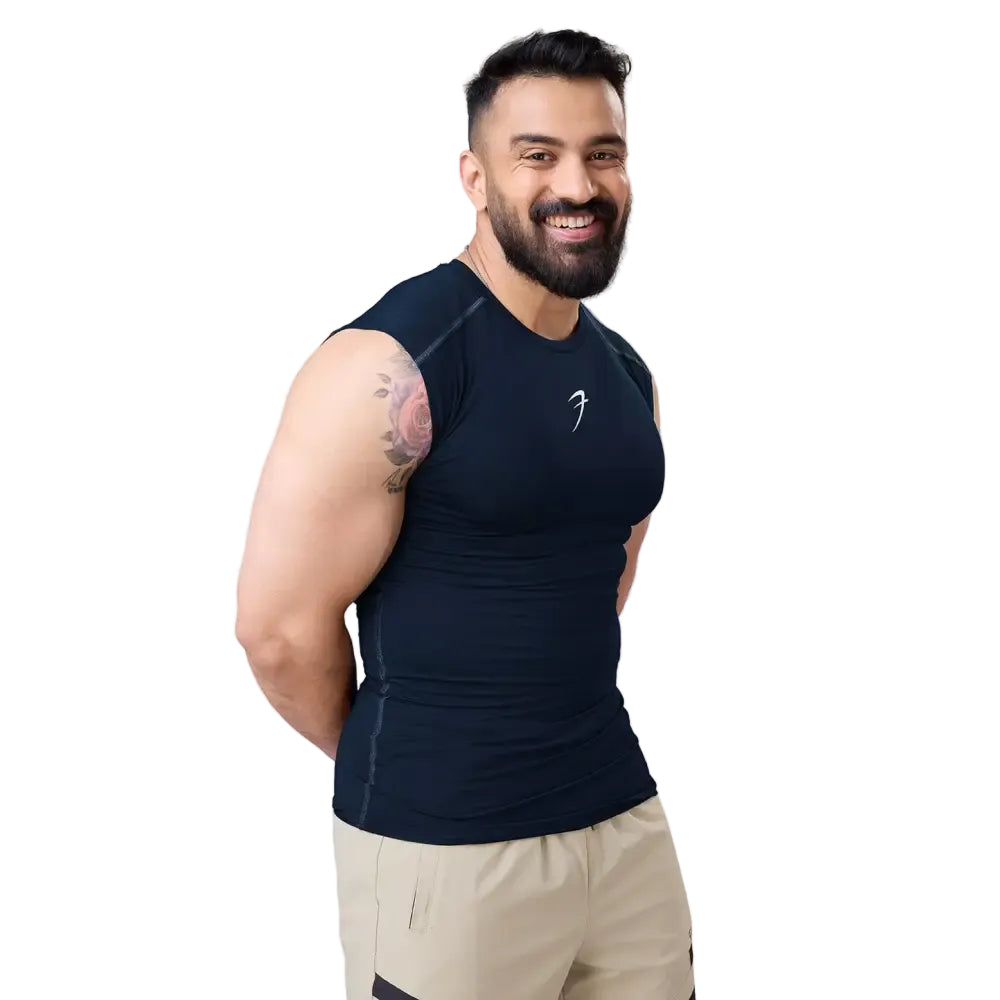 Compression Sleeveless Tank Navy - Vest