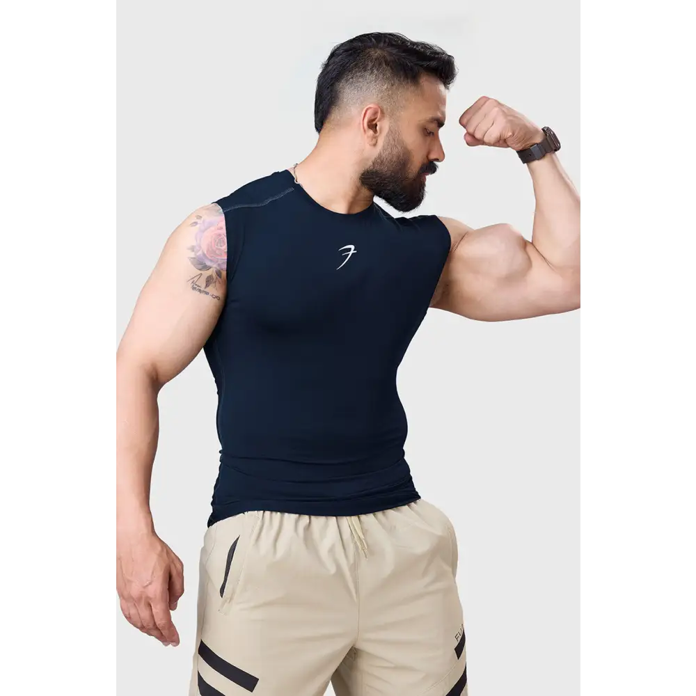 Compression Sleeveless Tank Navy - Vest
