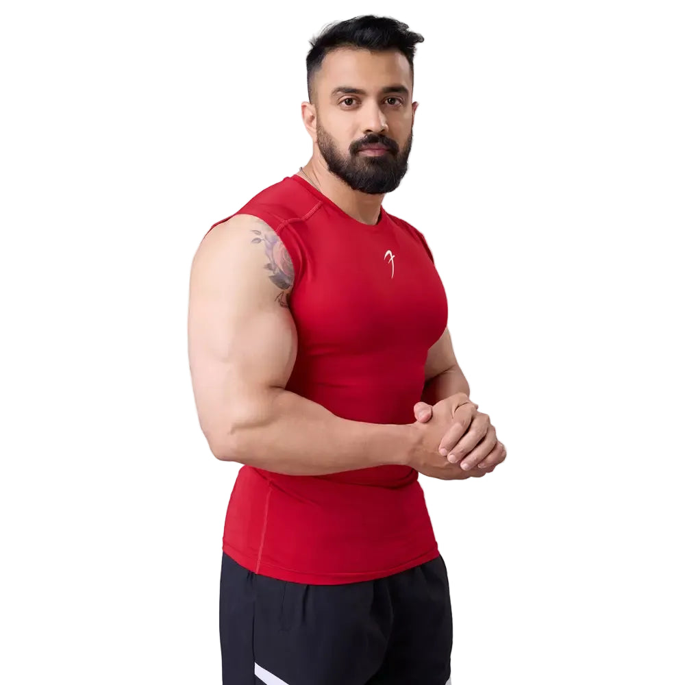 Compression Sleeveless Tank Red - Vest
