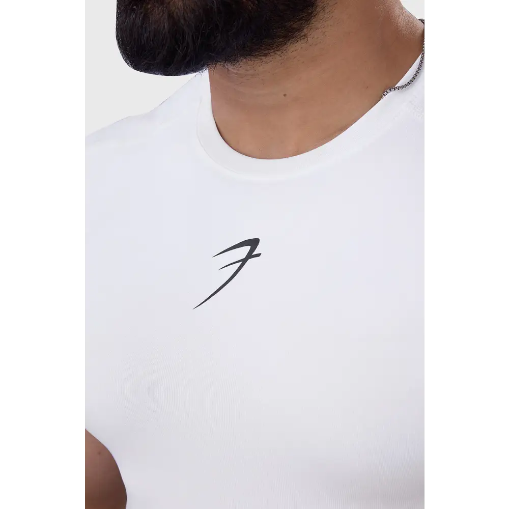 Compression Sleeveless Tank White - Vest
