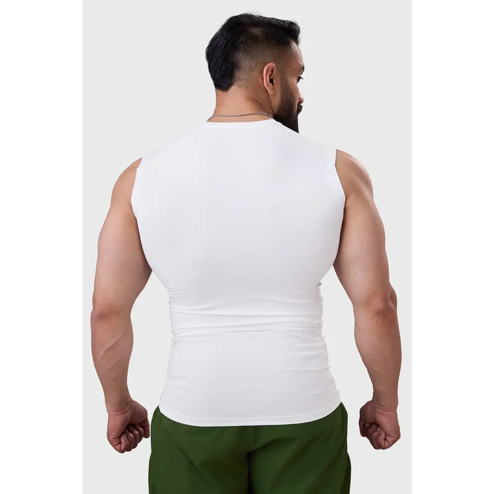 Compression Sleeveless Tank White - Vest