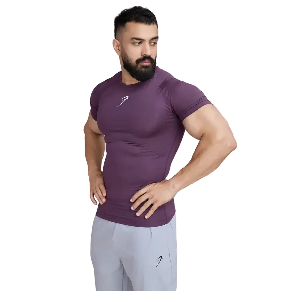Compression T-shirt Plum - Tshirts