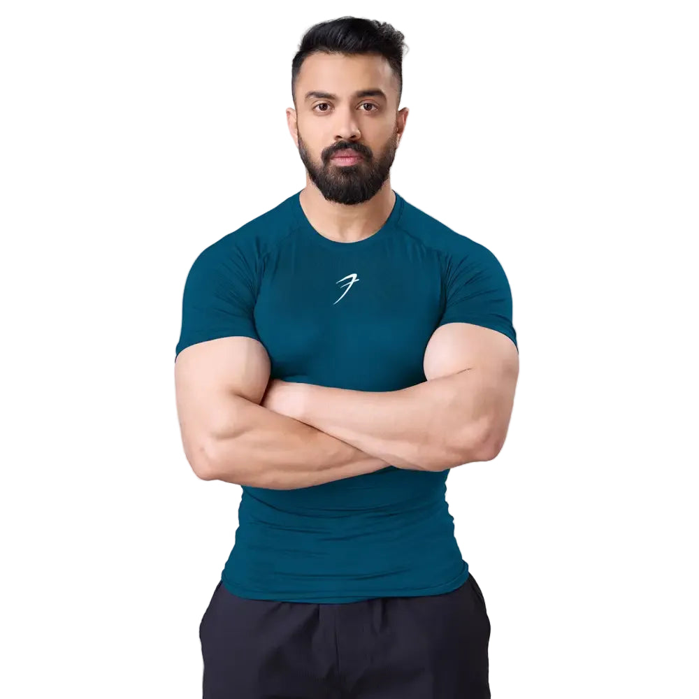 Compression T-shirt Teal - Tshirts