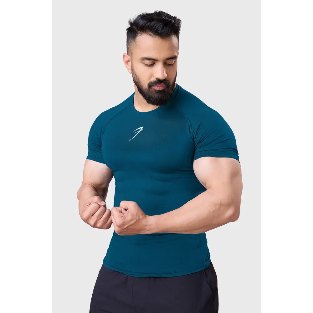 Compression T-shirt Teal - Tshirts