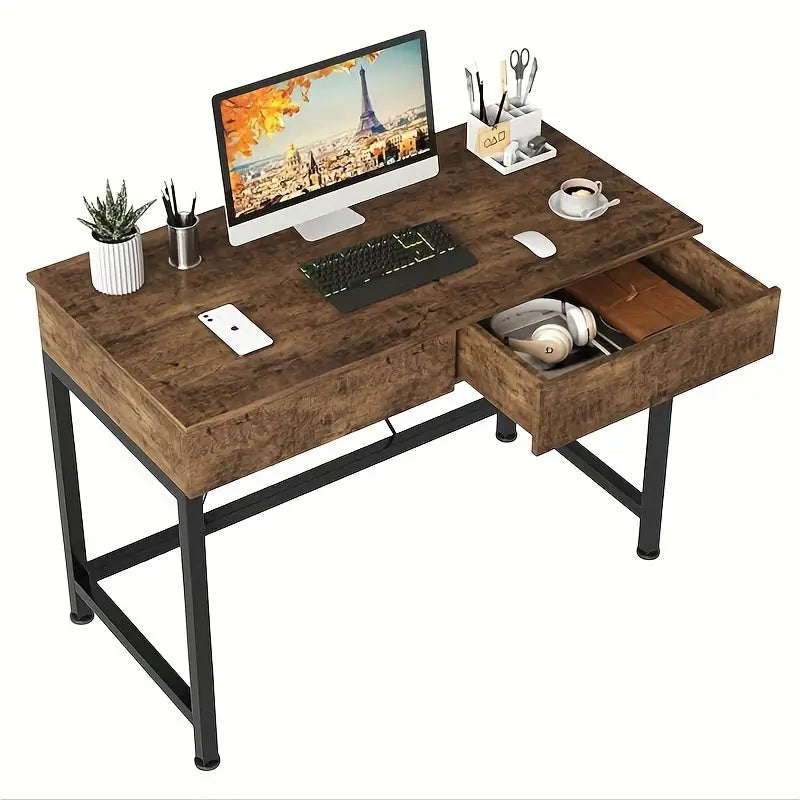 Computer Desk with Drawers (3 colours available) - Rustic - SS