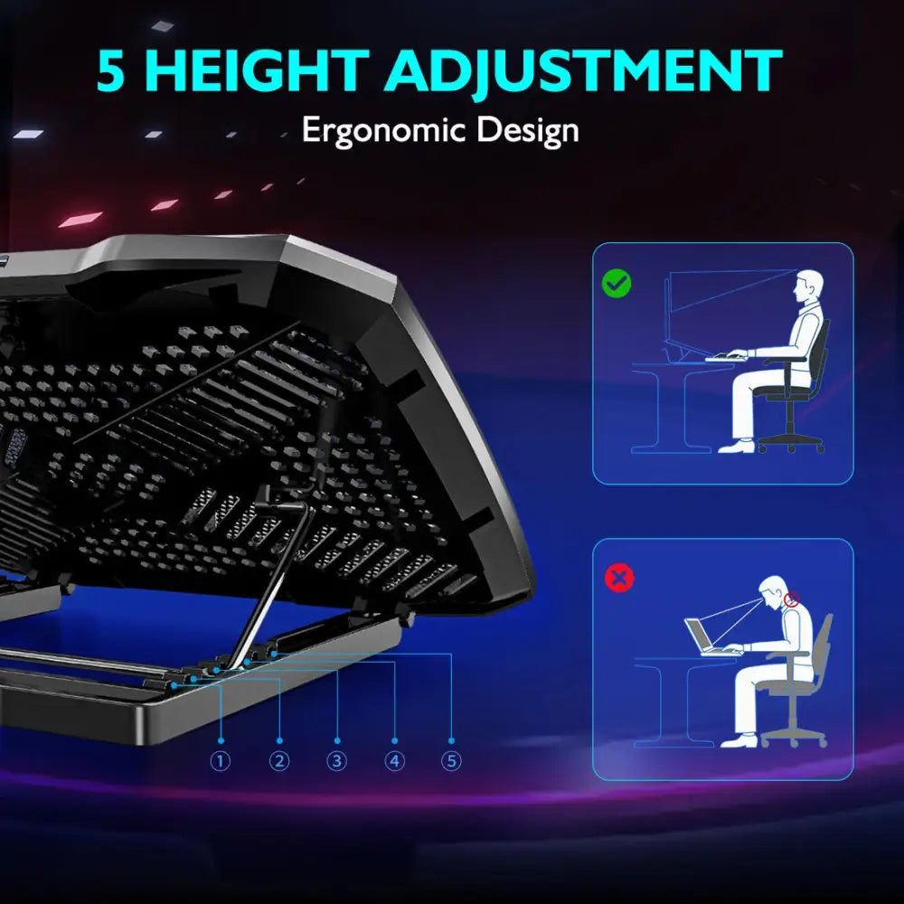 COOLCOLD Laptop Cooling Pad - Black