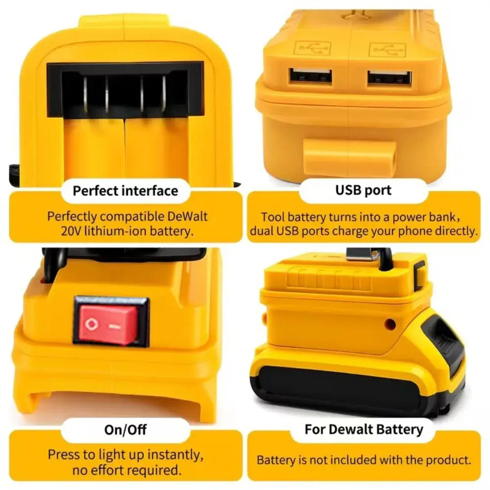 Cordless LED Work Light for Dewalt 20V Battery Flood Light USB Charging Port Portable Flashlight for Emergency,자동차 정비
