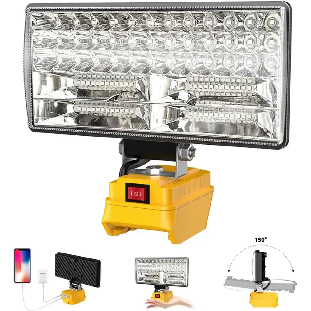 Cordless LED Work Light for Dewalt 20V Battery Flood Light USB Charging Port Portable Flashlight for Emergency,자동차 정비