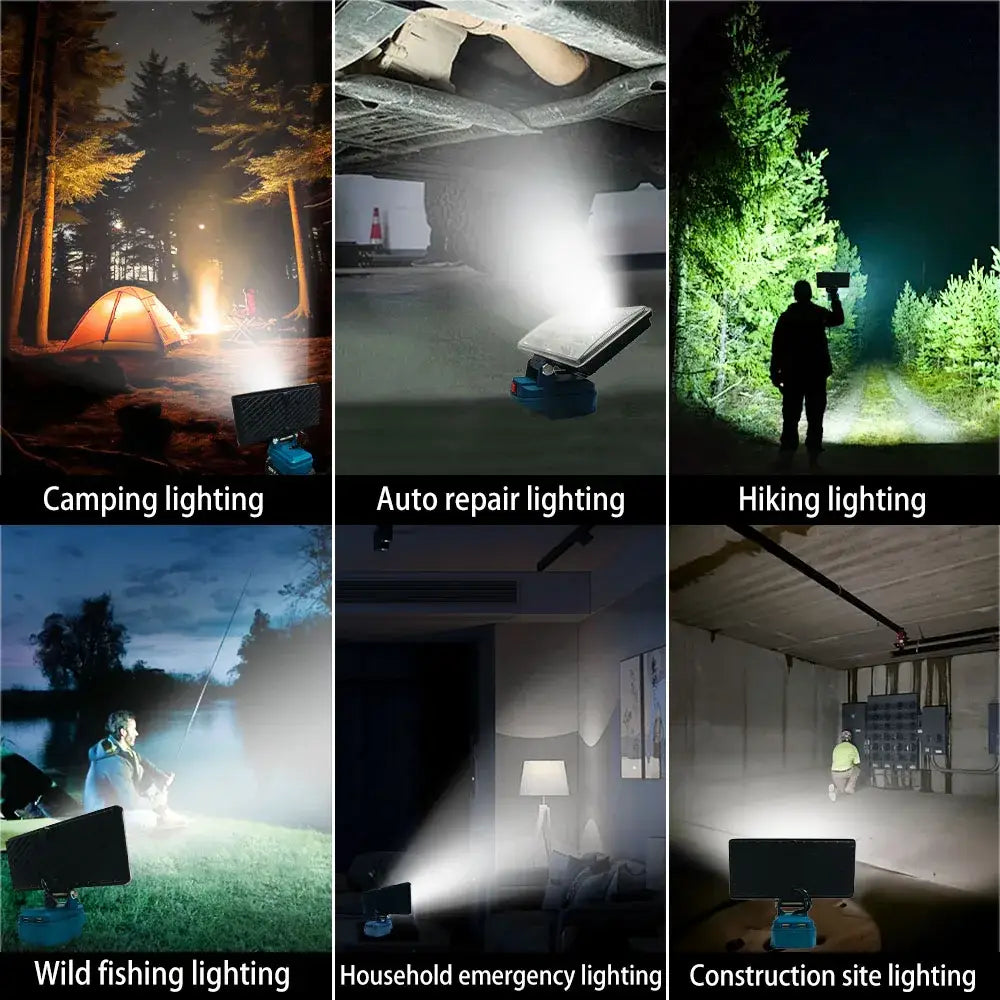 Cordless LED Work Light for Dewalt 20V Battery Flood Light USB Charging Port Portable Flashlight for Emergency,자동차 정비