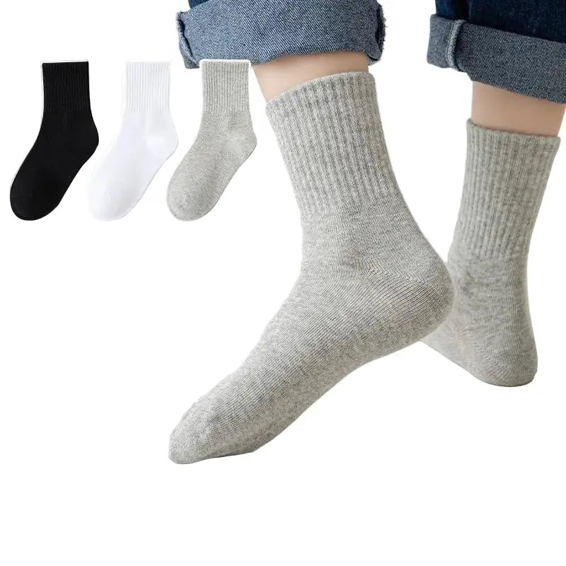 Cotton Sport Socks – 5 Pairs (Ages 3–13) (5 colours available) - SS