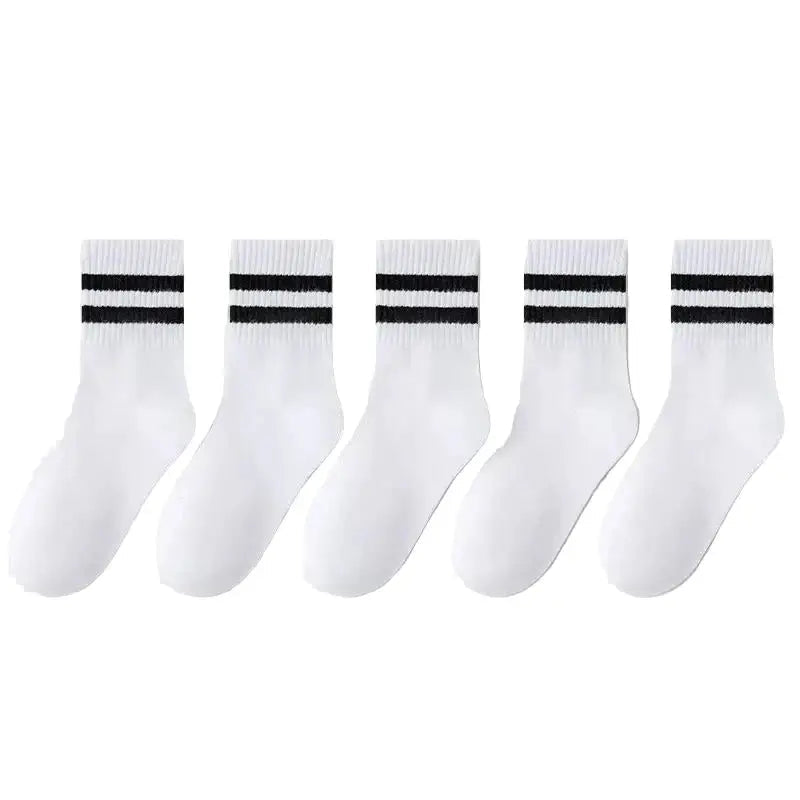 Cotton Sport Socks – 5 Pairs (Ages 3–13) (5 colours available) - Style 4 / 9-13 Years - SS