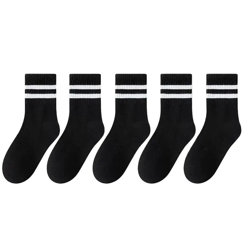 Cotton Sport Socks – 5 Pairs (Ages 3–13) (5 colours available) - Style 5 / 9-13 Years - SS
