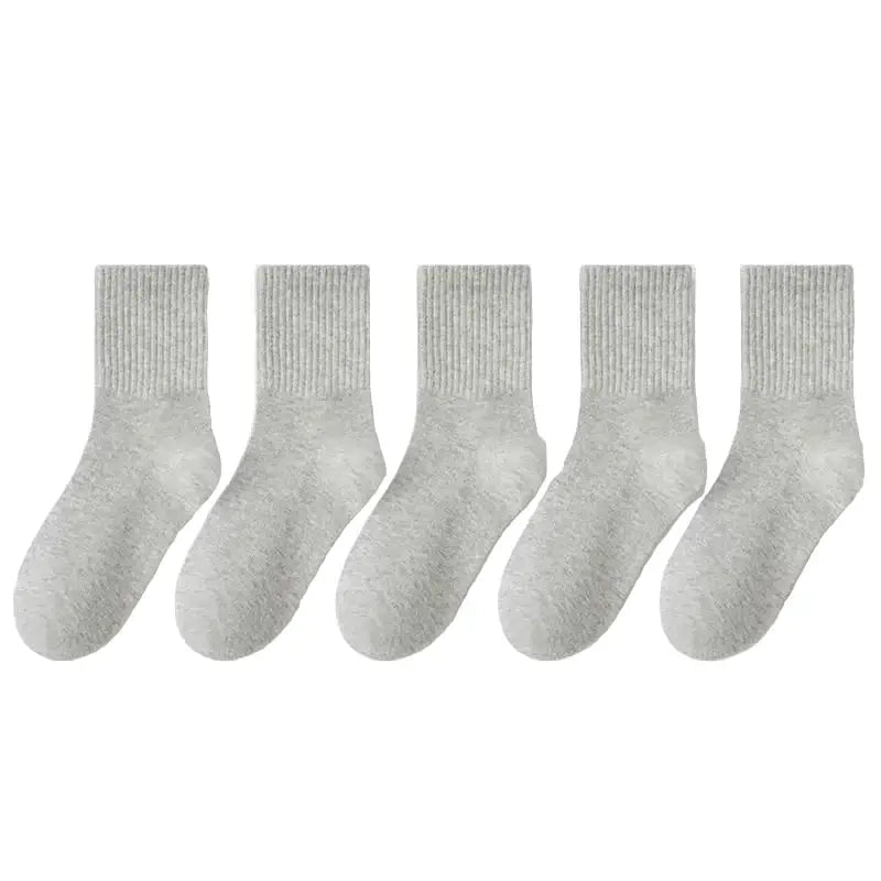 Cotton Sport Socks – 5 Pairs (Ages 3–13) (5 colours available) - Style 3 / 9-13 Years - SS