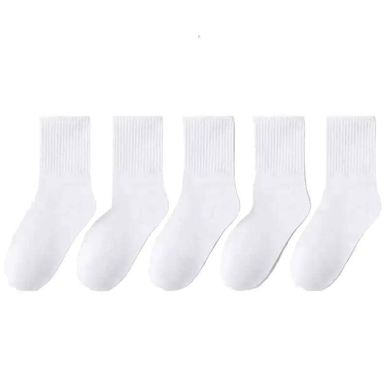 Cotton Sport Socks – 5 Pairs (Ages 3–13) (5 colours available) - Style 1 / 9-13 Years - SS