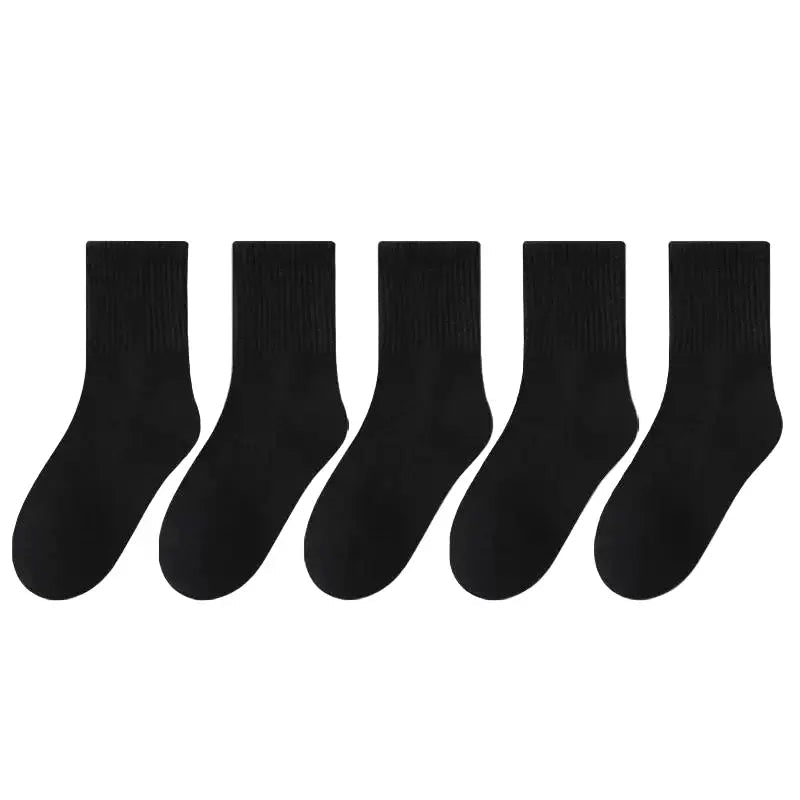 Cotton Sport Socks – 5 Pairs (Ages 3–13) (5 colours available) - Style 2 / 9-13 Years - SS