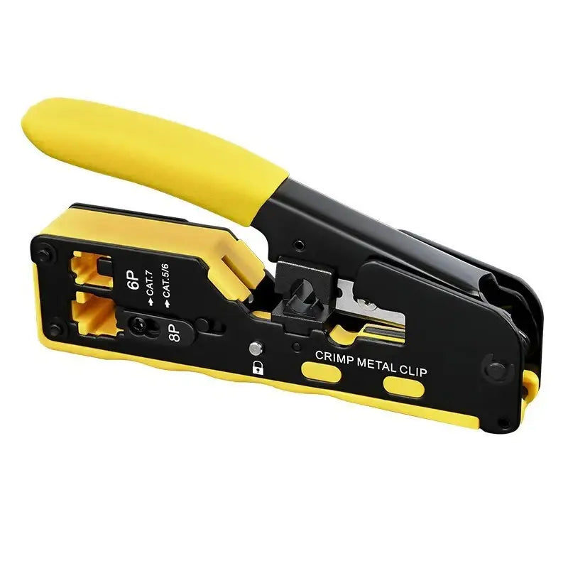 Crimping & Stripping Tool with 8P/6P Ethernet Connectors (different colours available) - Yellow / Crimp Plier - HBC
