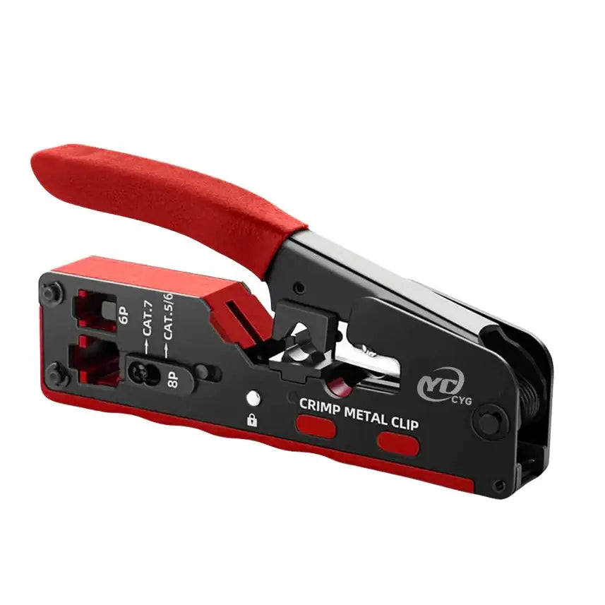 Crimping & Stripping Tool with 8P/6P Ethernet Connectors (different colours available) - Red / Crimp Plier - HBC