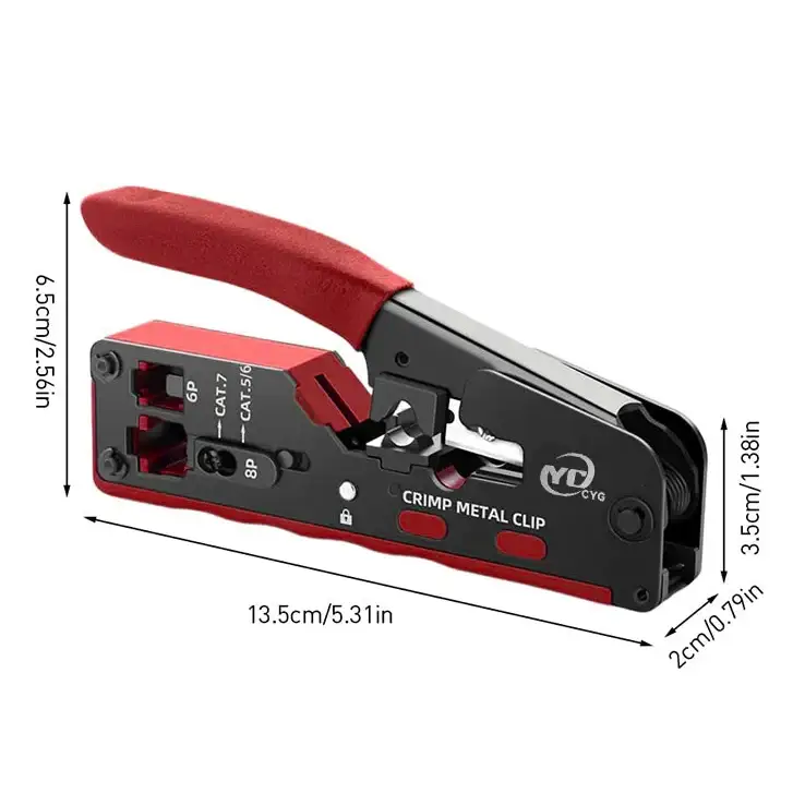 Crimping & Stripping Tool with 8P/6P Ethernet Connectors (different colours available) - HBC