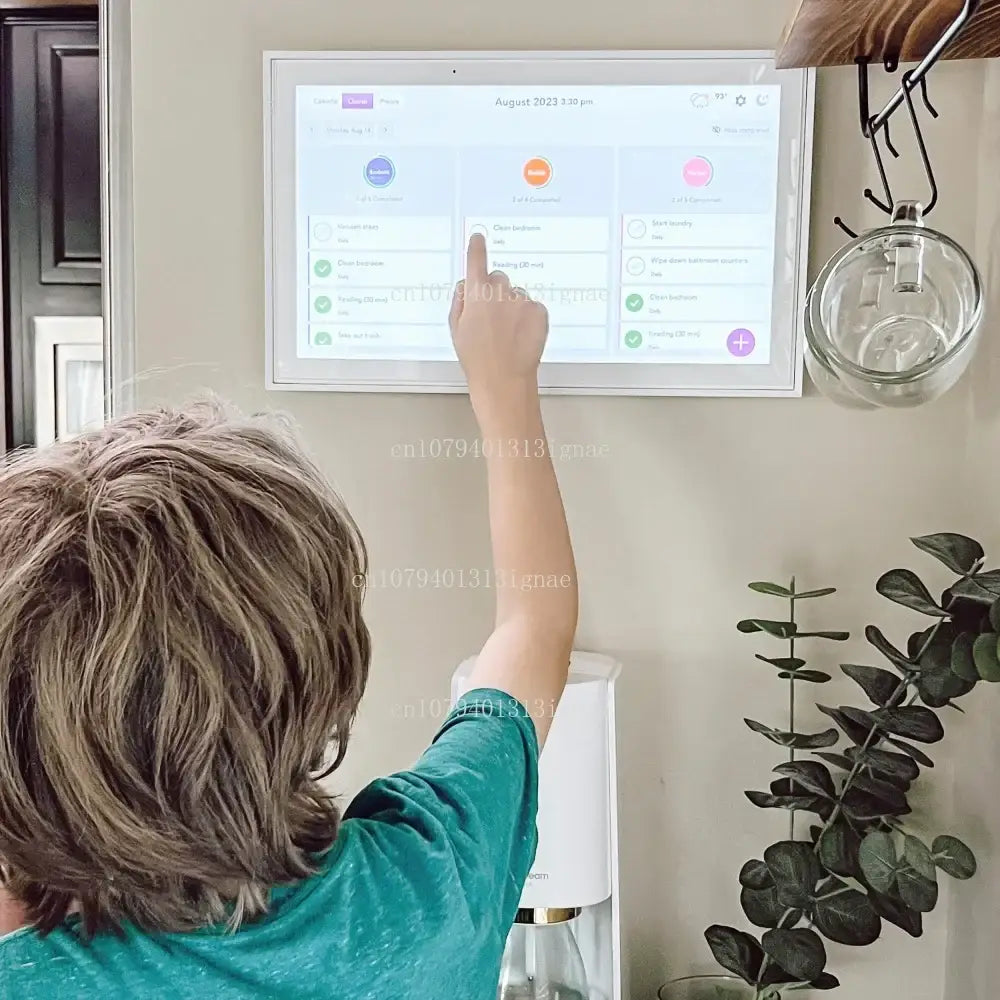 Customizable White Android Digital Calendar and Chore Chart - White
