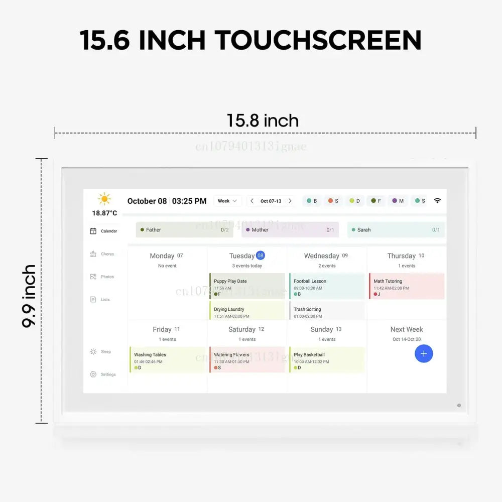 Customizable White Android Digital Calendar and Chore Chart - White