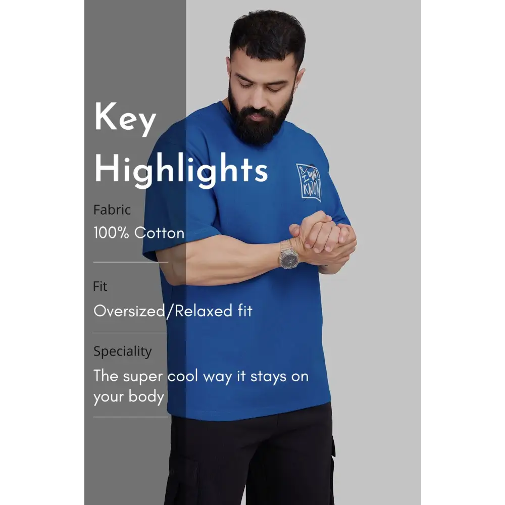 Dapper Oversized T-shirt Royal Blue - Tshirts