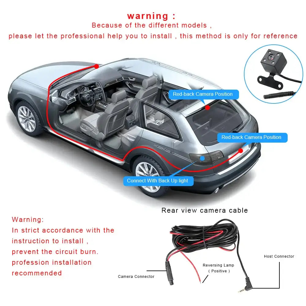 Dash Cam Full HD 1080P Car DVR Rear View Car Camera Video Recorder Car Accessories Night Vision Vehicle Black Box Auto