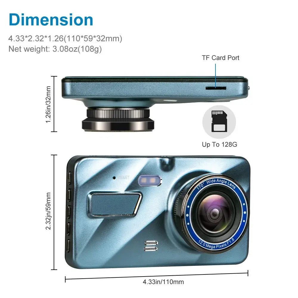 Dash Cam Full HD 1080P Car DVR Rear View Car Camera Video Recorder Car Accessories Night Vision Vehicle Black Box Auto