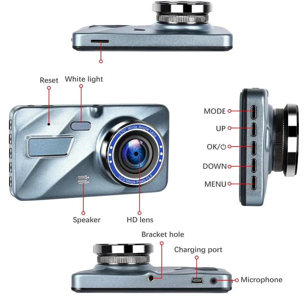Dash Cam Full HD 1080P Car DVR Rear View Car Camera Video Recorder Car Accessories Night Vision Vehicle Black Box Auto