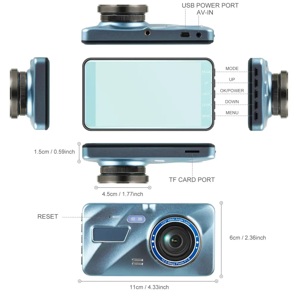 Dash Cam Full HD 1080P Car DVR Rear View Car Camera Video Recorder Car Accessories Night Vision Vehicle Black Box Auto
