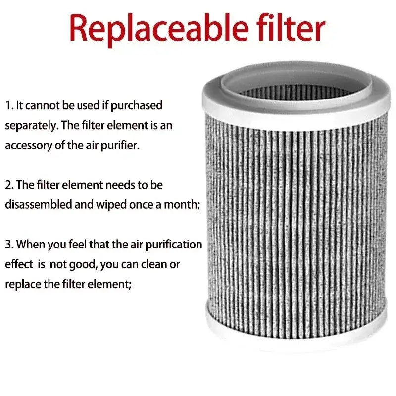 Desktop Negative Ion Air Purifier – Portable HEPA Air Cleaner & Odor Remover - Hape Filter - HBC