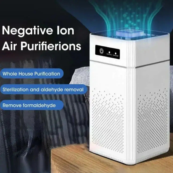Desktop Negative Ion Air Purifier – Portable HEPA Air Cleaner & Odor Remover - HBC
