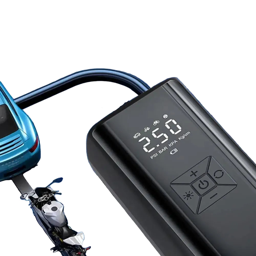 Digital Air Pump With LED Light Wireless Tire Inflator Air Compressor Portable Tire Pressure Gauge LCD Display 150PSI