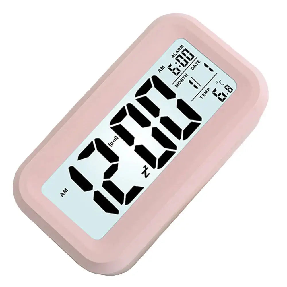 Digital Alarm Clock – Battery Operated with Indoor Temperature & Light Sensor Backlight (3 colors available) - HBC