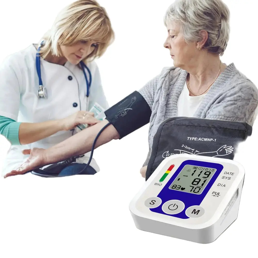 Digital Arm Blood Pressure Test Kit – Automatic BP & Heart Rate Monitor - Blood Pressure Monitor - HBC