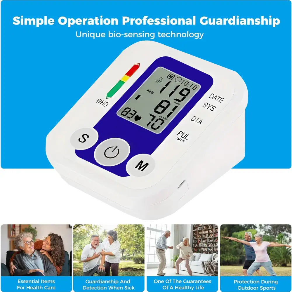 Digital Arm Blood Pressure Test Kit – Automatic BP & Heart Rate Monitor - Blood Pressure Monitor - HBC