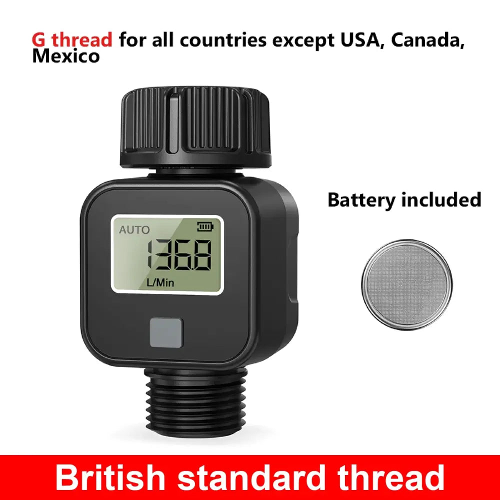 Digital LCD Water Flow Meter for Garden Irrigation (2 models available) - G3-4-14-BSP - SS