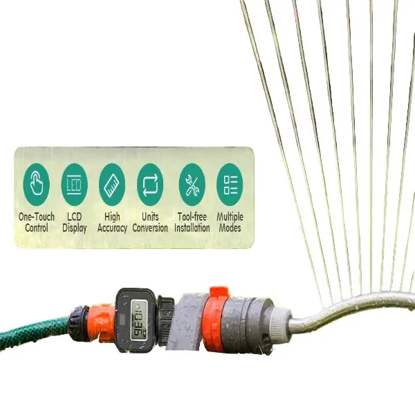 Digital LCD Water Flow Meter for Garden Irrigation (2 models available) - SS