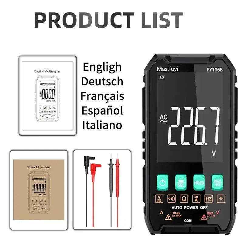 Digital Multimeter 600V AC/DC True RMS Auto-Range Tester (2 models available) - HBC